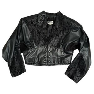 Vintage 80’s COMINT cropped leather jacket